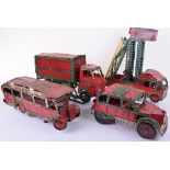 Meccano seven constructed display and push along model vehicles