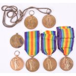 6x Great War Allied Victory Medals