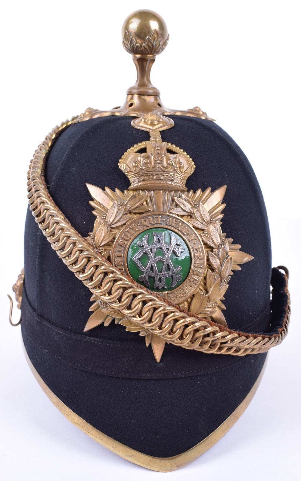 Scarce Post 1902 Army Veterinary Corps Officers Home Service Helmet - Image 2 of 7