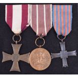 WW2 Polish Cross of Valour and Monte Cassino Medal Group of Three Awarded to Gunner Jozef Banasiuk 1