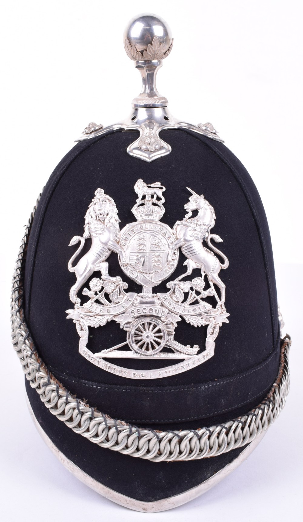 Post 1902 2nd East Yorks Royal Garrison Artillery Volunteers Officers Home Service Helmet - Image 3 of 7