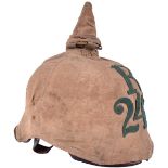 Saxon Reserve Infantry Regiment Enlisted Mans Pickelhaube and Trench Cover