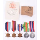 A Boxed WW2 Royal Navy Medal Group of Five