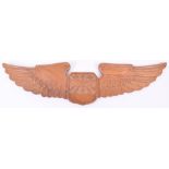 CARVED RELIEF PLAQUE OF USAF NAVIGATOR WING BADGE