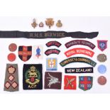 MIXED LOT OF MILITARY BADGES ETC