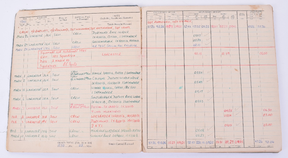 A Fine Second World War Lancaster Bomber Pilots Distinguished Flying Cross (D.F.C) Medal and Log Boo - Image 6 of 15