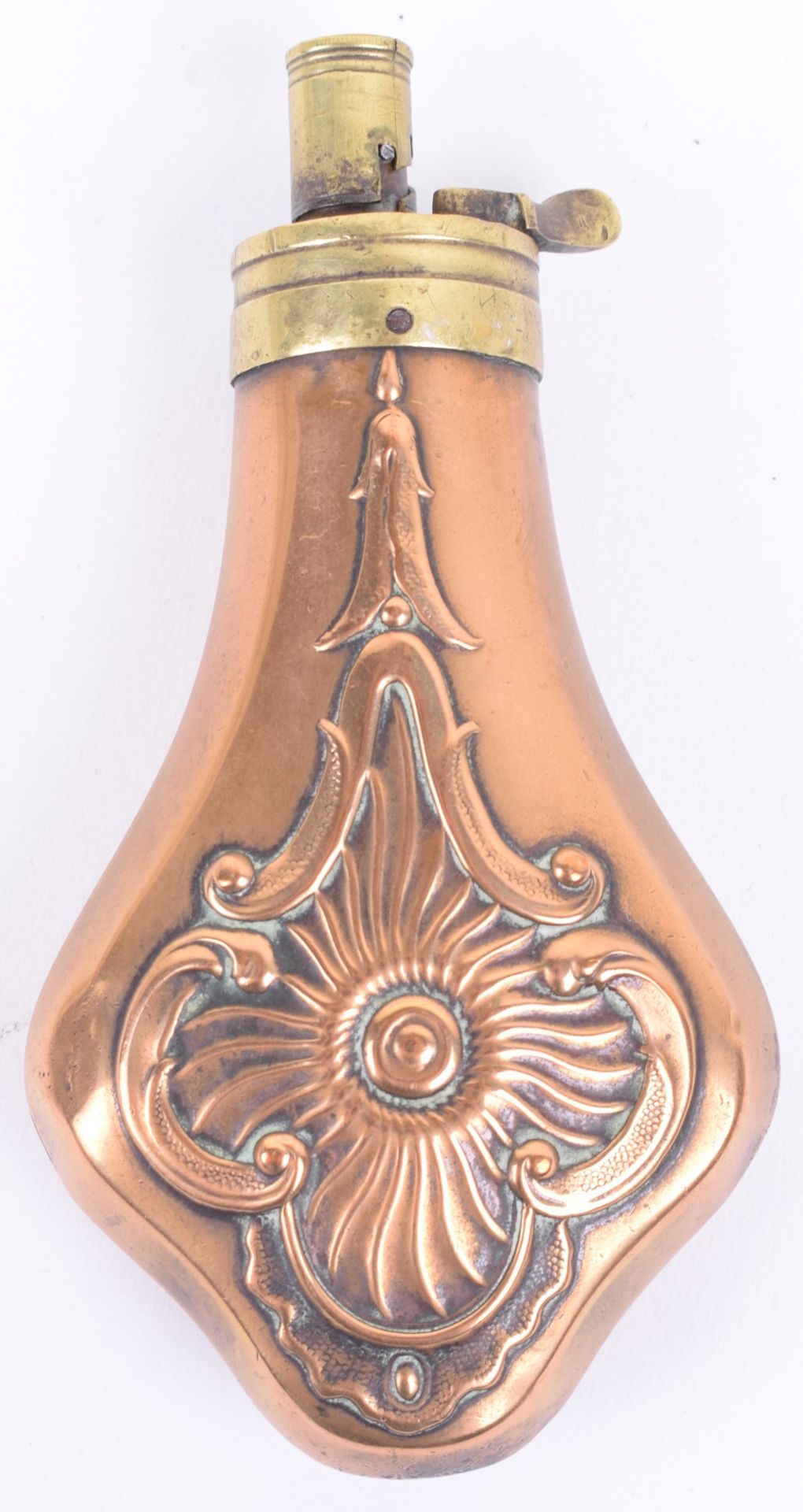 Antique Copper and Brass Pistol Flask by Dixons & Son - Image 2 of 2