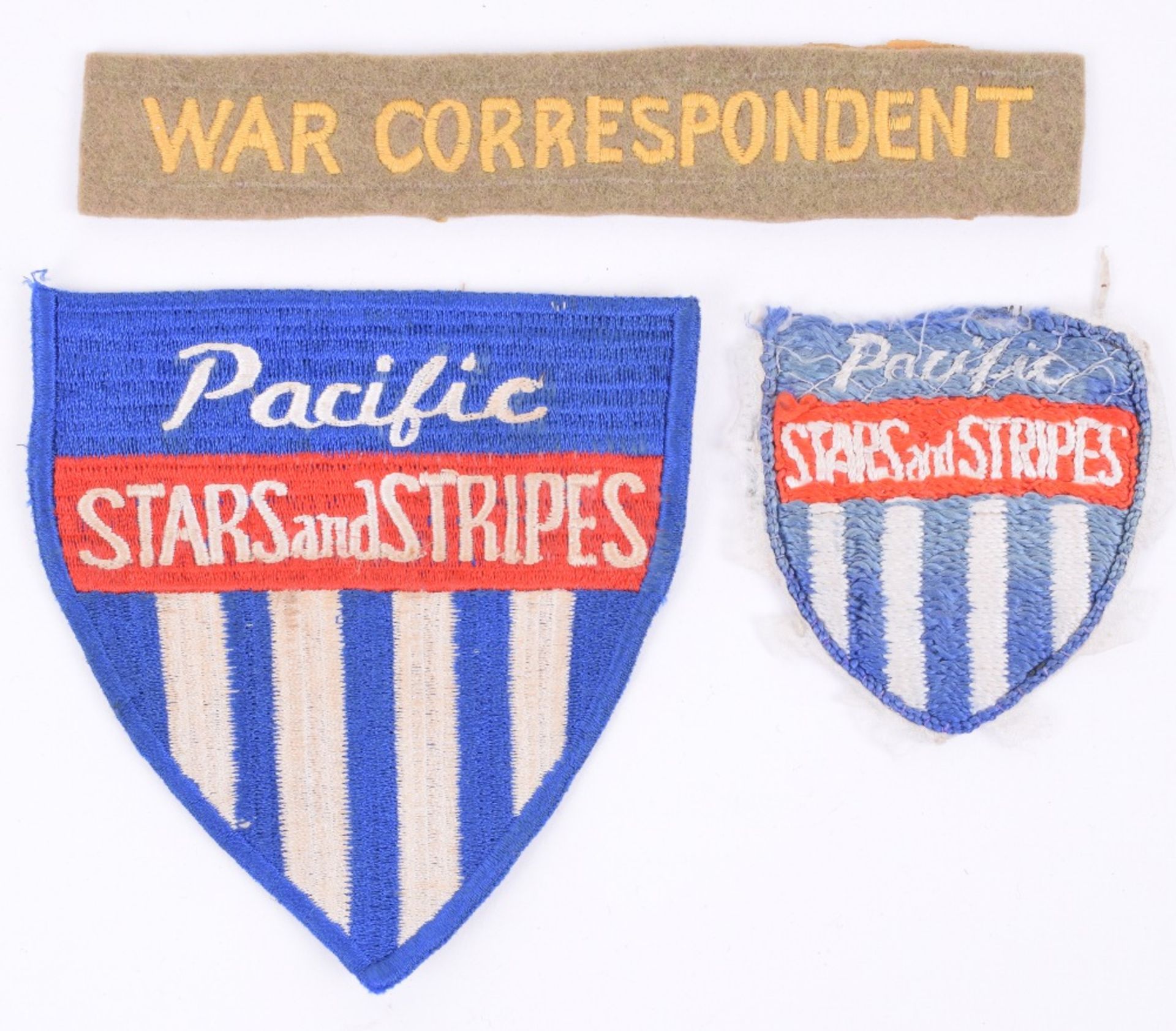 3x Cloth Badges of American War Correspondents