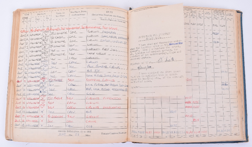 A Fine Second World War Lancaster Bomber Pilots Distinguished Flying Cross (D.F.C) Medal and Log Boo - Image 13 of 15
