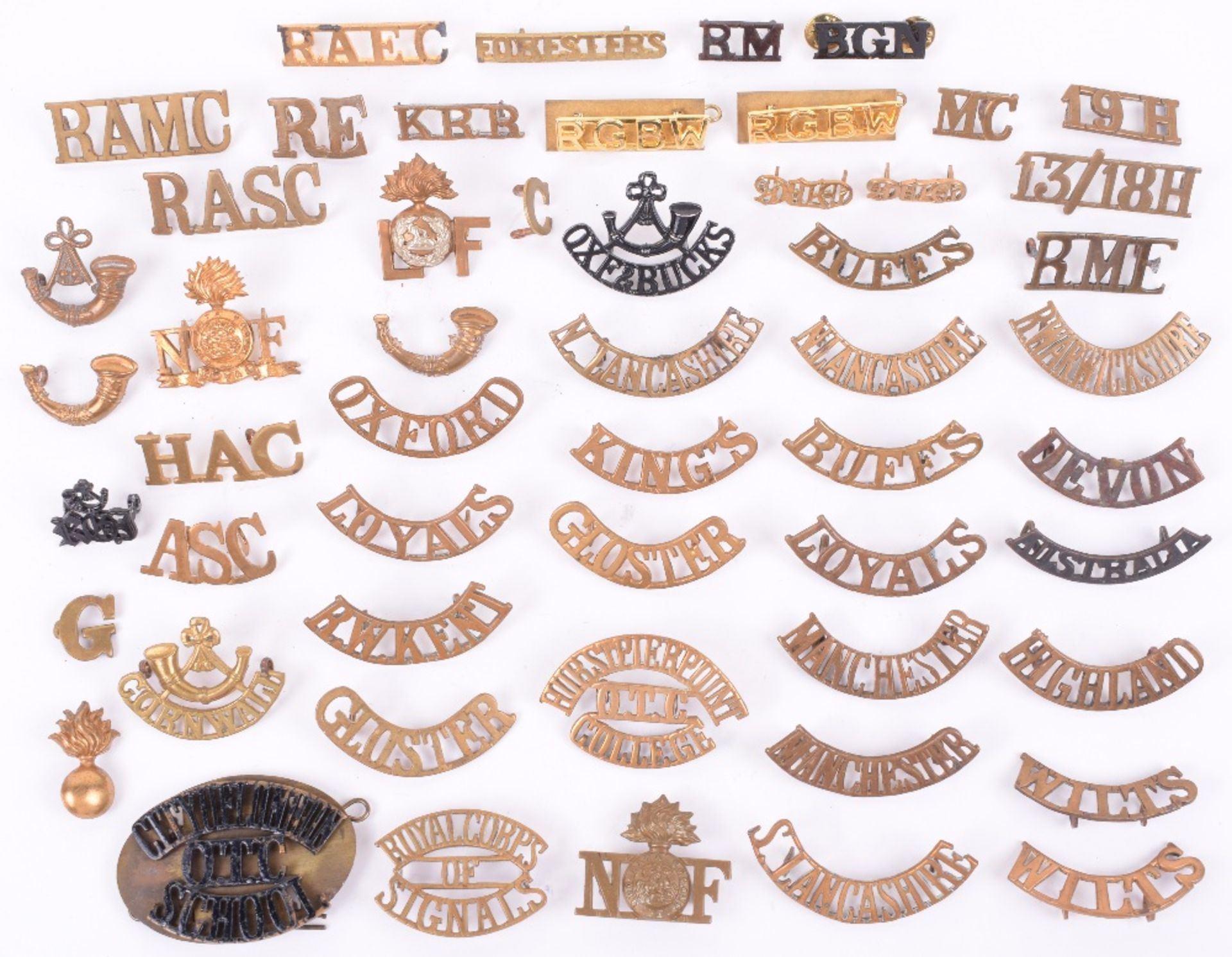 Selection of Metal Regimental Shoulder Titles