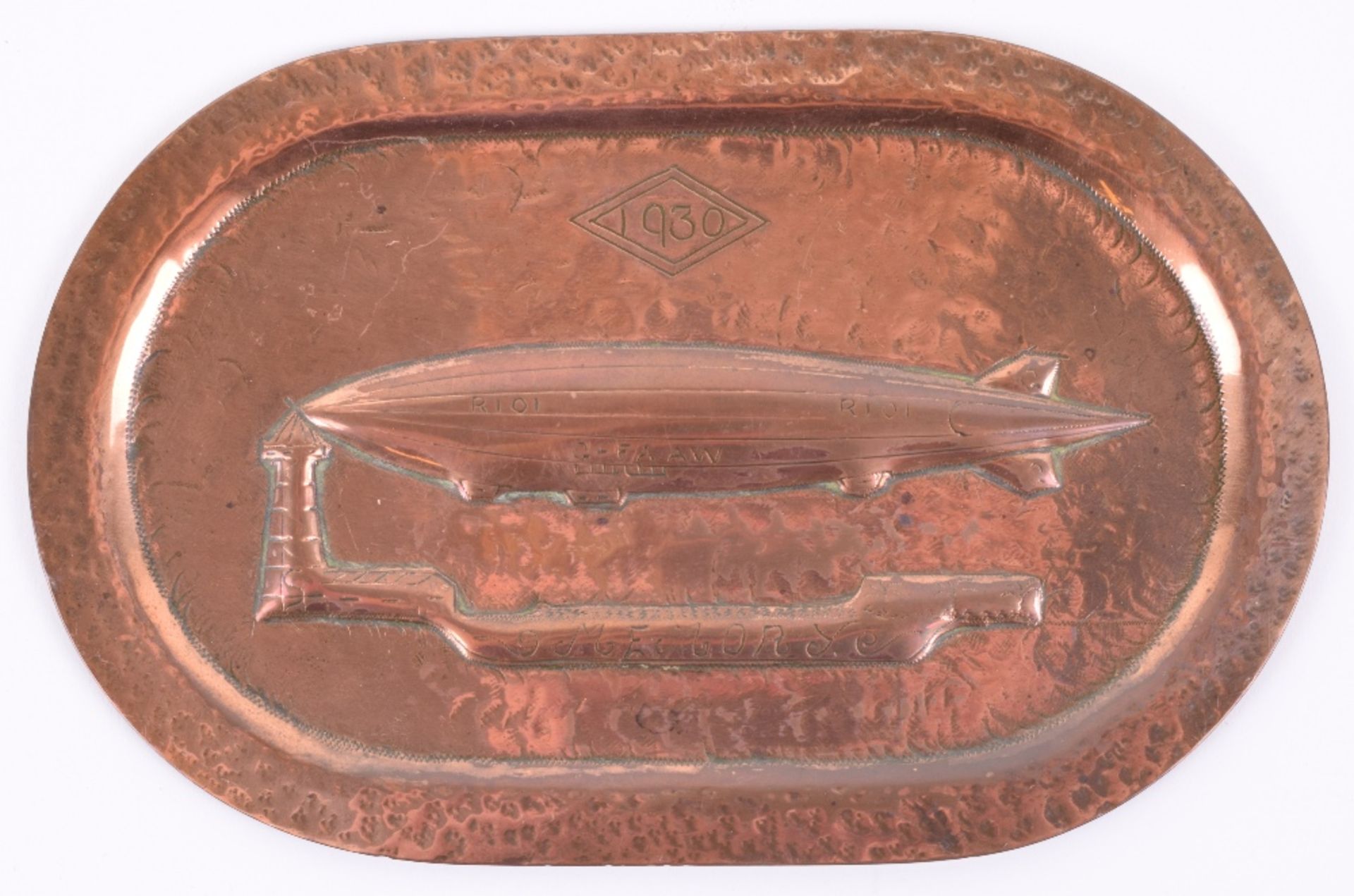 R-101 Airship Brass Commemorative Dish