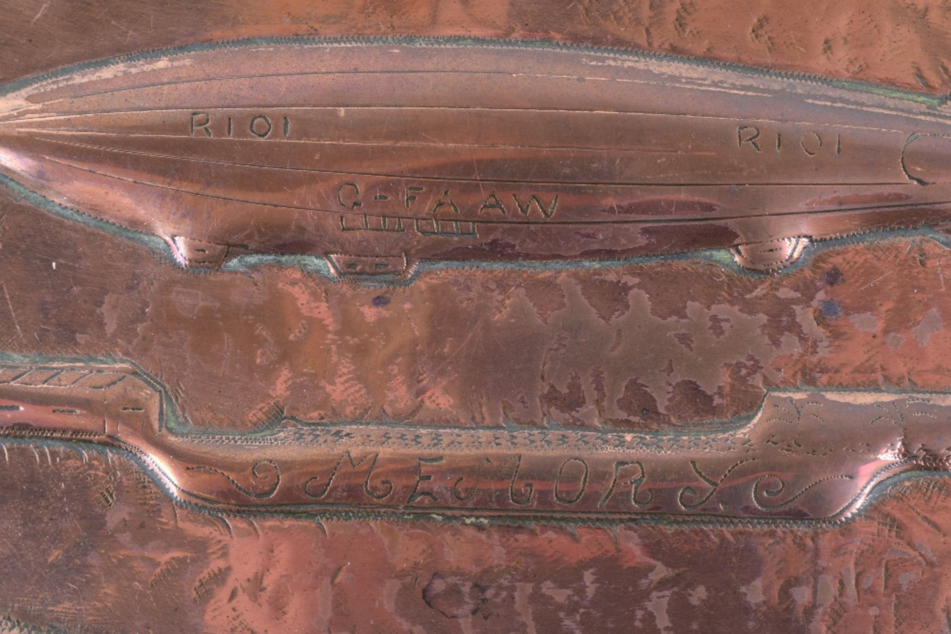 R-101 Airship Brass Commemorative Dish - Image 2 of 4