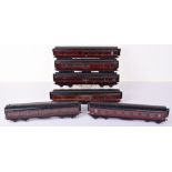 Six 0 gauge Exley LMS passenger coaches,