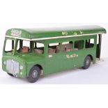 Tri-ang pressed steel Greenline London Transport Single Decker bus 704, 1950s,