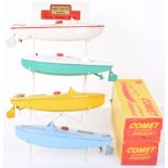 A Sutcliffe Boats Shop Retailers Wire Display Stand complete with four Sutcliffe boats