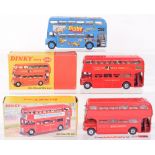 Three 289 Dinky Routemaster buses including possible promotional,