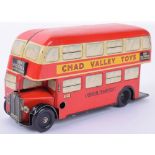 Chad Valley tinplate c/w London Transport Double Decker bus 38A,