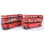 Two Tri-ang Minic friction driven Double decker buses,