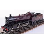 Bassett-Lowke 0 gauge live steam LMS 2-6-0 Mogul locomotive 2945 and LMS tender,