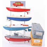 A Sutcliffe Boats Shop Retailers Wire Display Stand,complete with four Pre/Post War Sutcliffe boats