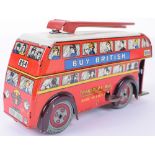 Brimtoy tinplate c/w Double Decker Trolley bus 804,