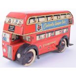 Wells-Brimtoy tinplate c/w Transport Double Decker bus,