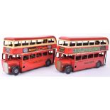 Two Tri-ang Minic c/w LT Double decker buses,