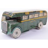 Brimtoy tinplate c/w Green Line Single Decker bus,