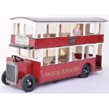 Tri-ang Toys wooden London Transport Double Decker bus Service 123, circa 1935,