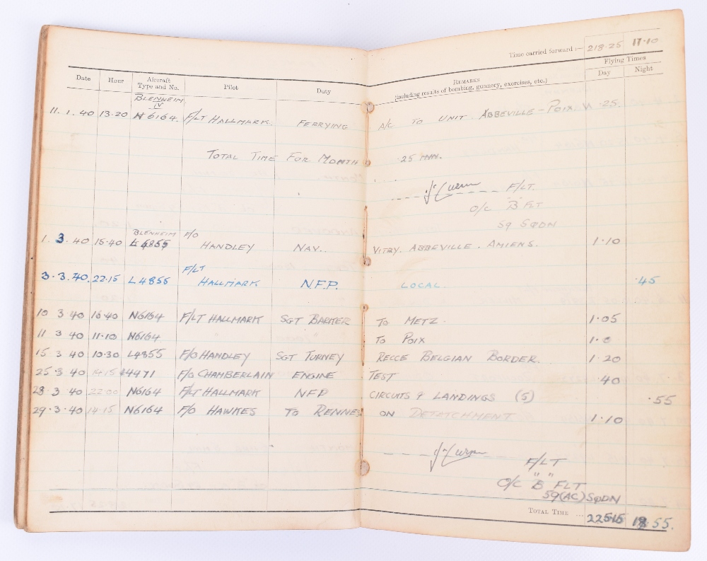 Royal Air Force Observer's and Air Gunner's Flying Log Book of 517775 F/Sgt P H Plater - Image 7 of 9