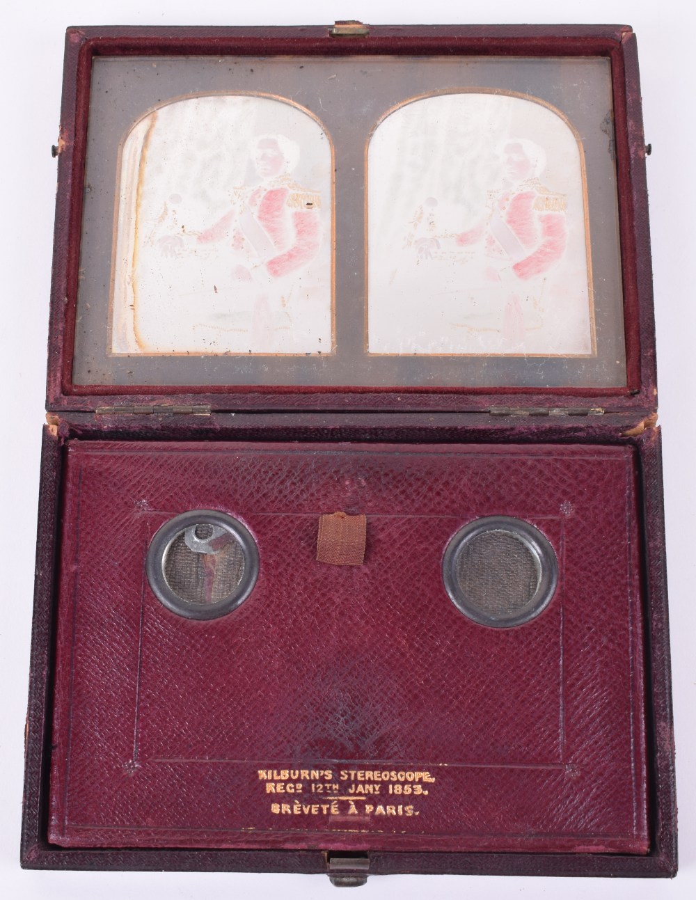 Scarce Early Daguerreotype Photograph of a British Army Officer in Fitted Stereoscope Case by Willia - Image 2 of 6