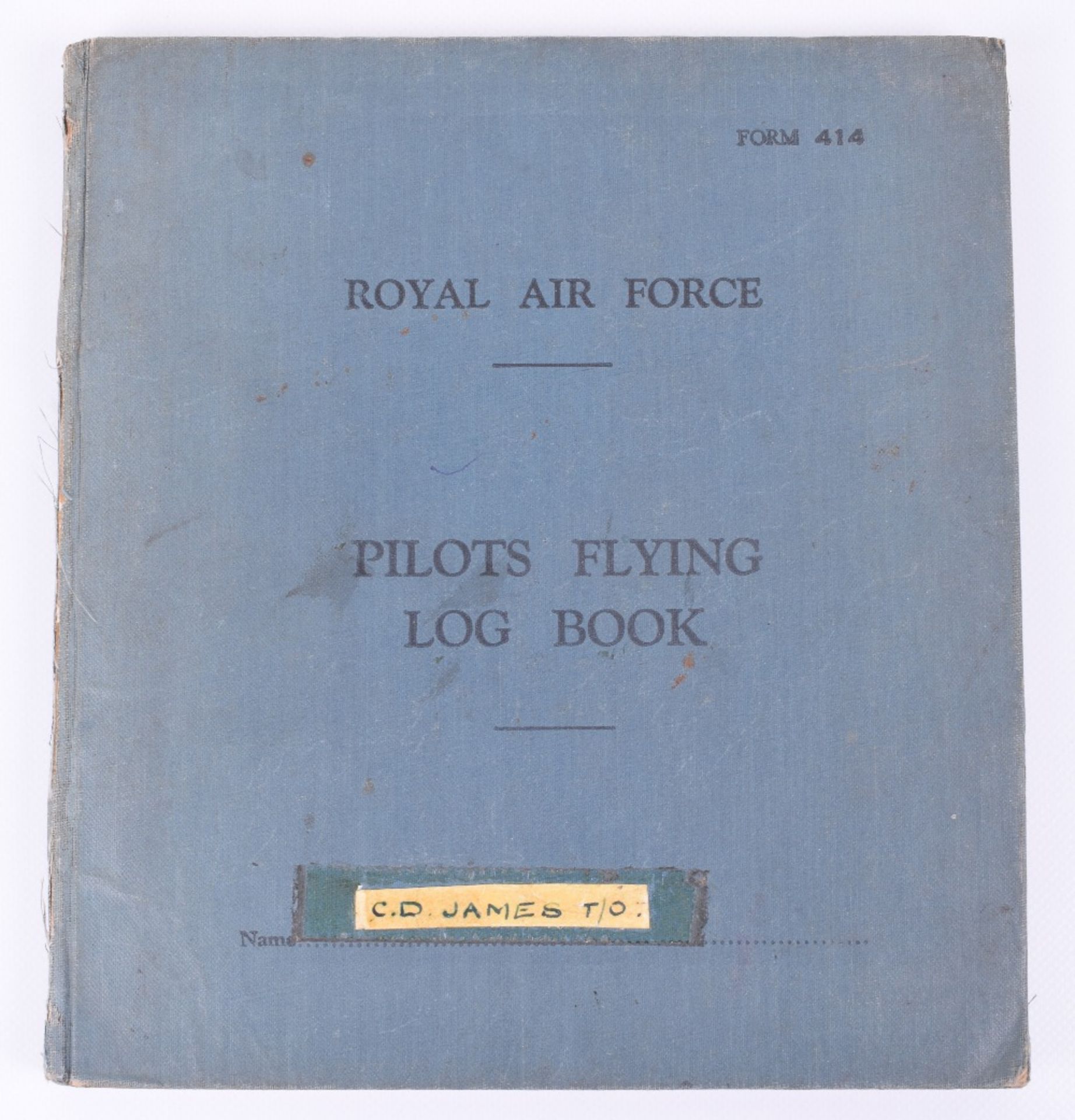 Royal Air Force Pilots Flying Log Book of Charles David James