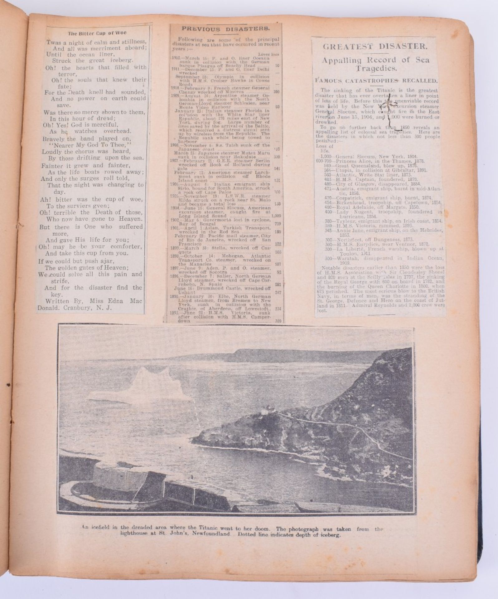Newspaper Scrap Album of Titanic, Suffragette and National Interest, - Image 7 of 19