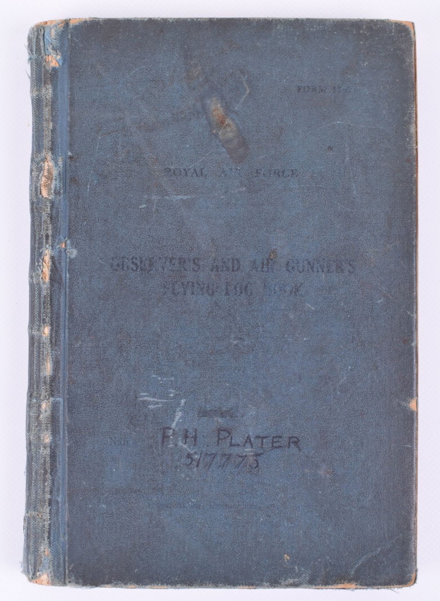 Royal Air Force Observer's and Air Gunner's Flying Log Book of 517775 F/Sgt P H Plater - Image 2 of 9