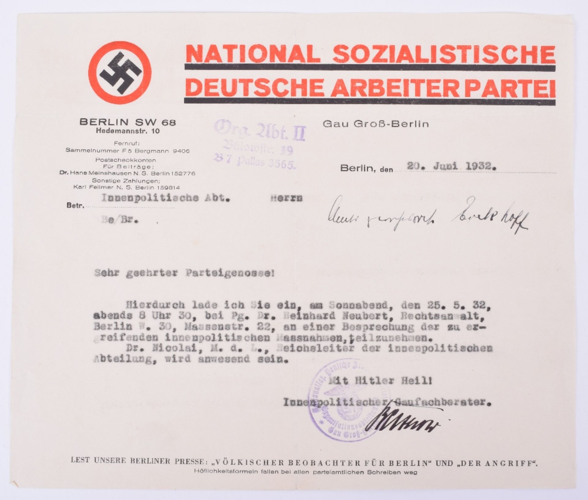 WW2 German / Third Reich Ephemera - Image 3 of 10