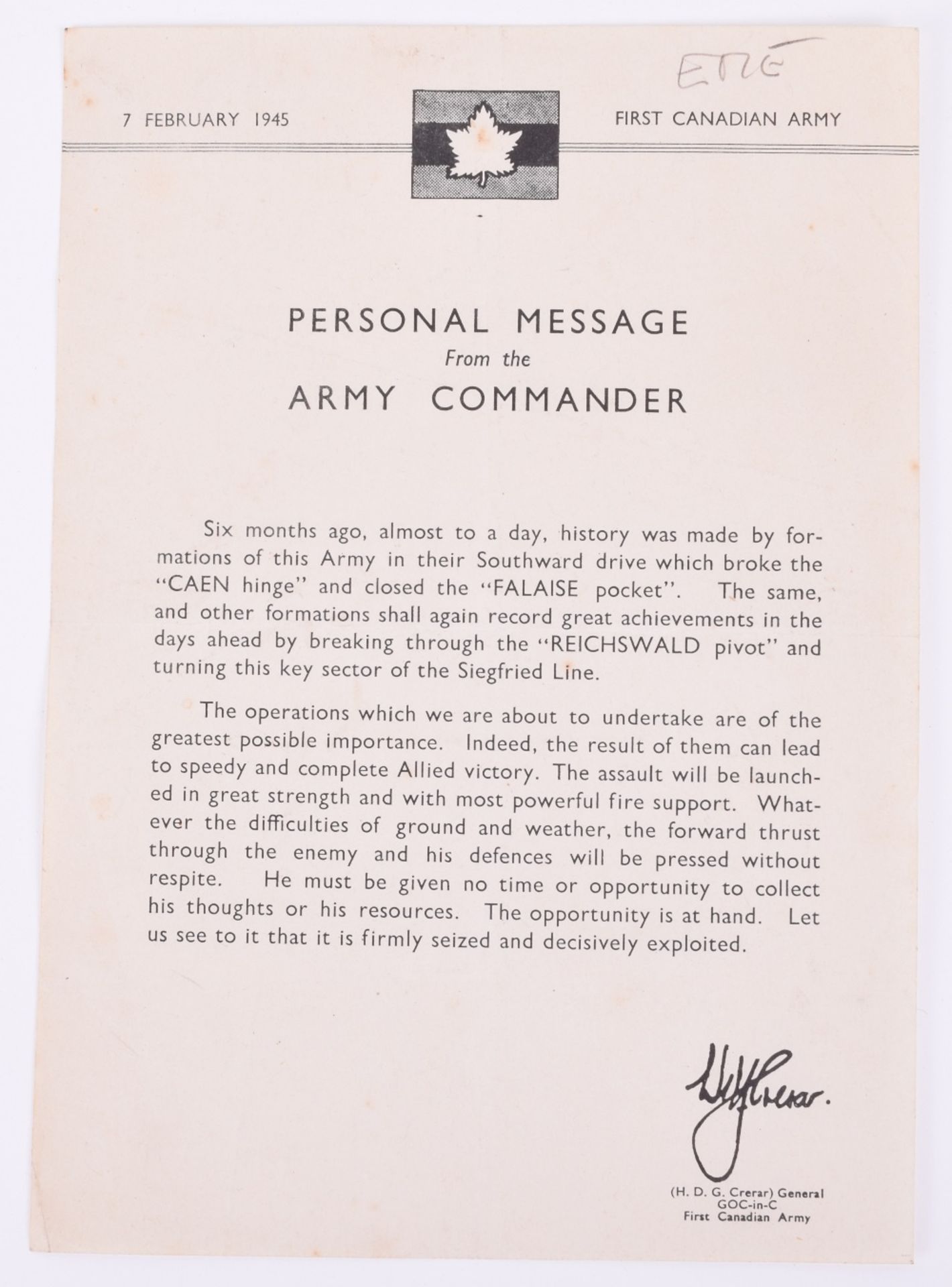 WW2 Orders of the Day Document Signed by George VI - Image 2 of 4