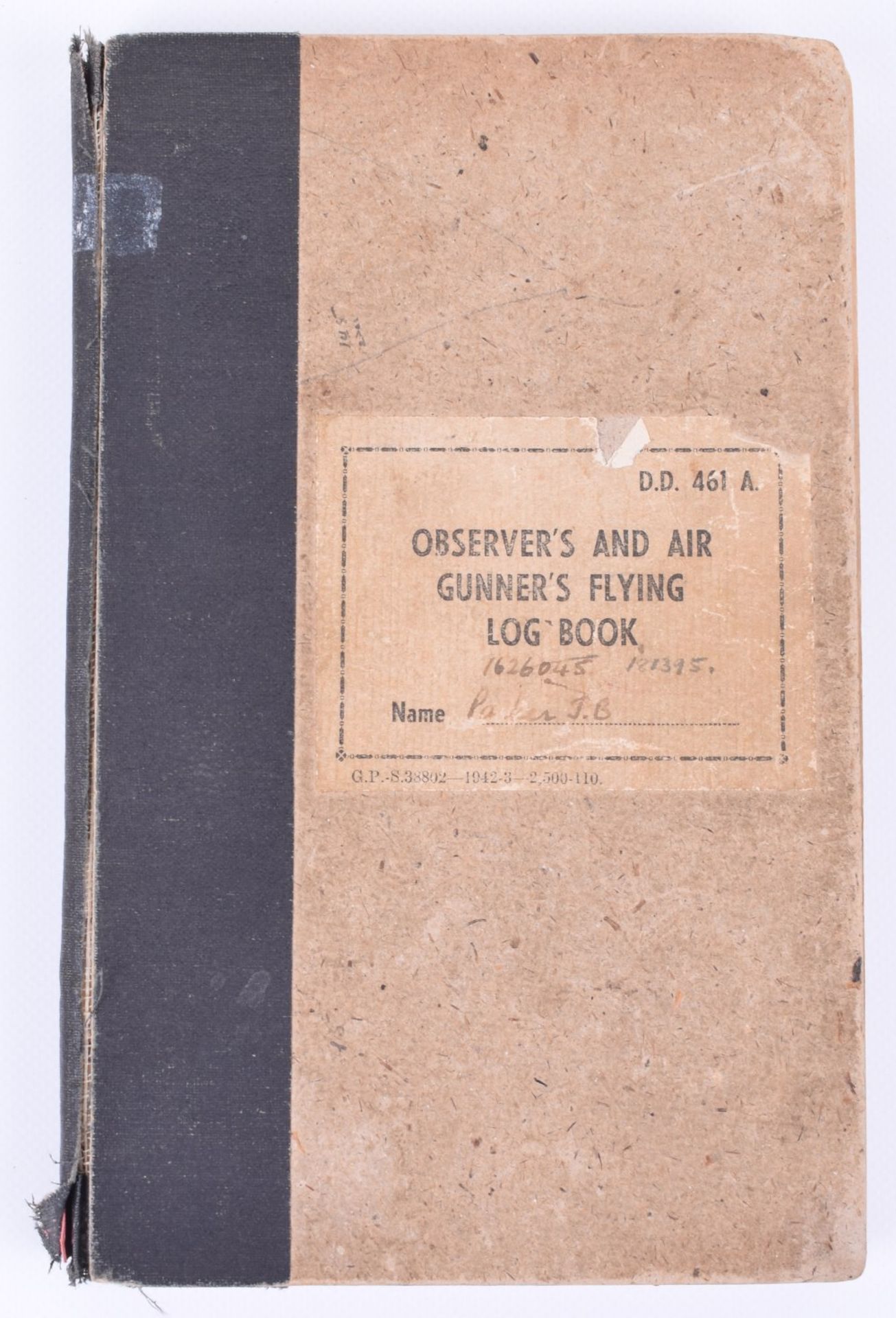 Royal Air Force Observer's and Air Gunner's Flying Log Book of 1626045 A/C (2c) later 181395 F/Lt J