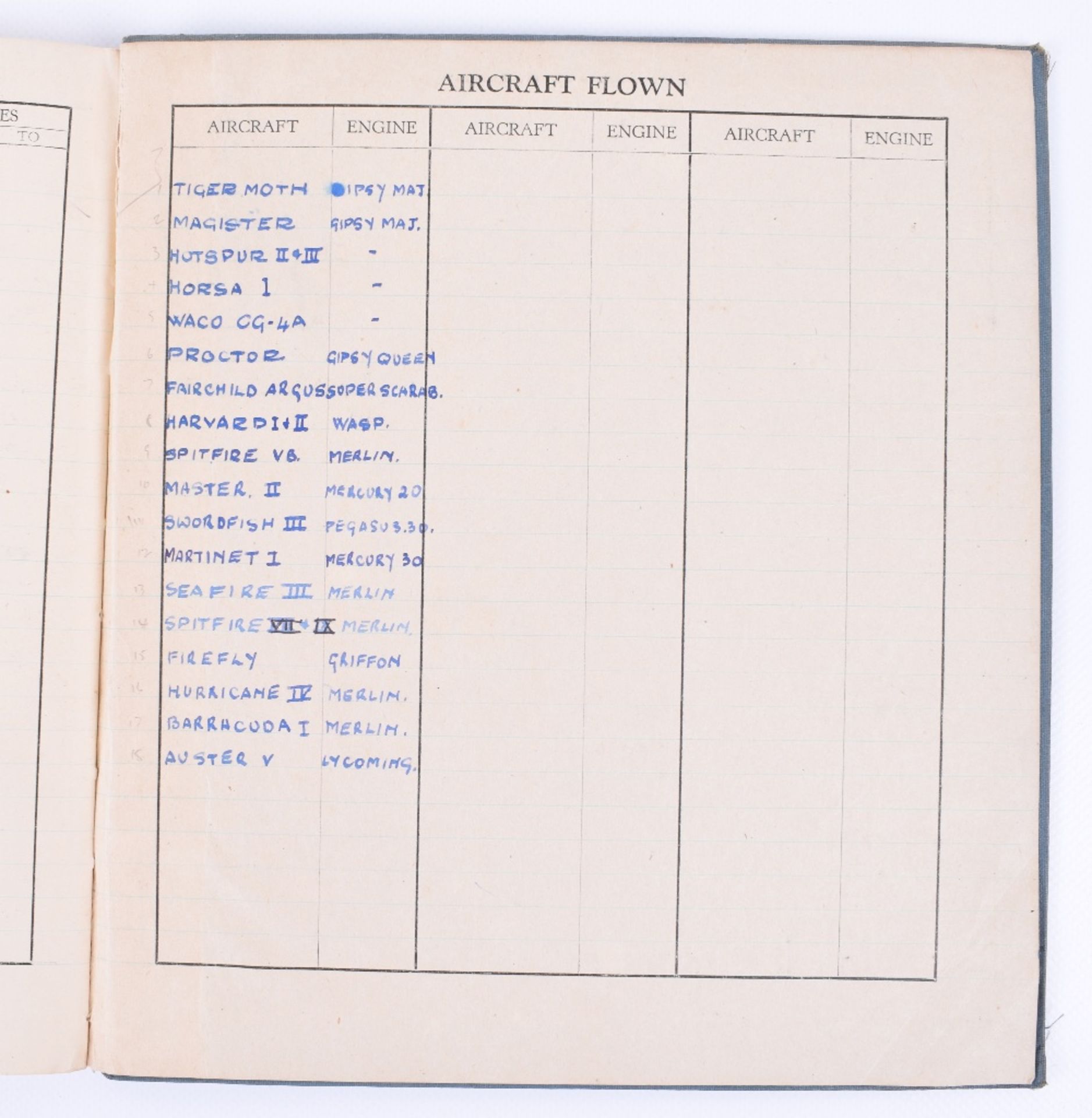 Royal Air Force Pilots Flying Log Book of Charles David James - Image 7 of 9