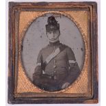 Victorian Warwickshire Rifle Volunteers Daguerreotype Photograph