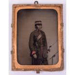 Victorian Coloured Forfar Rifle Volunteers Ambrotype Photograph