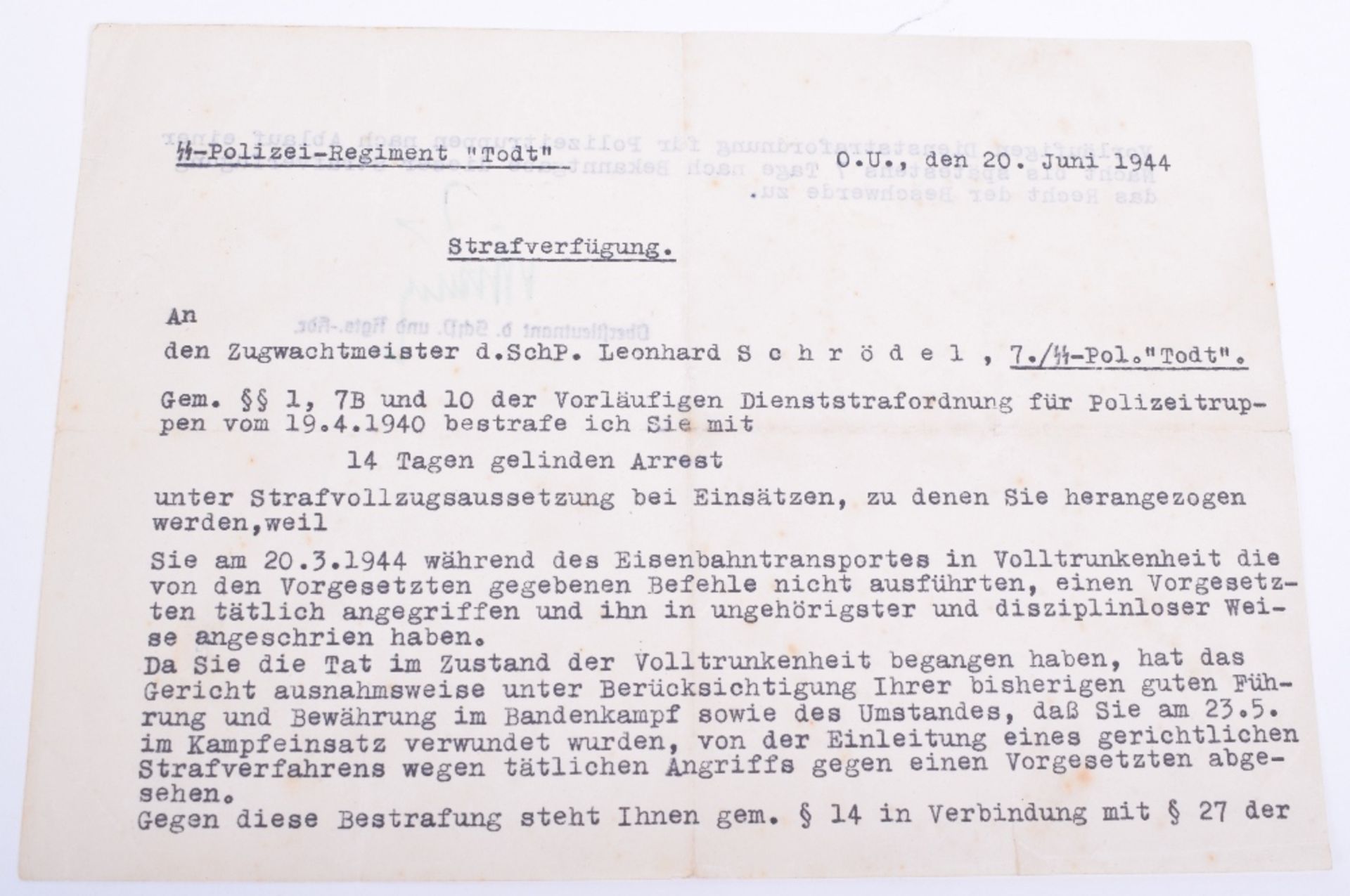 Third Reich SS Police Document Pair - Image 3 of 3