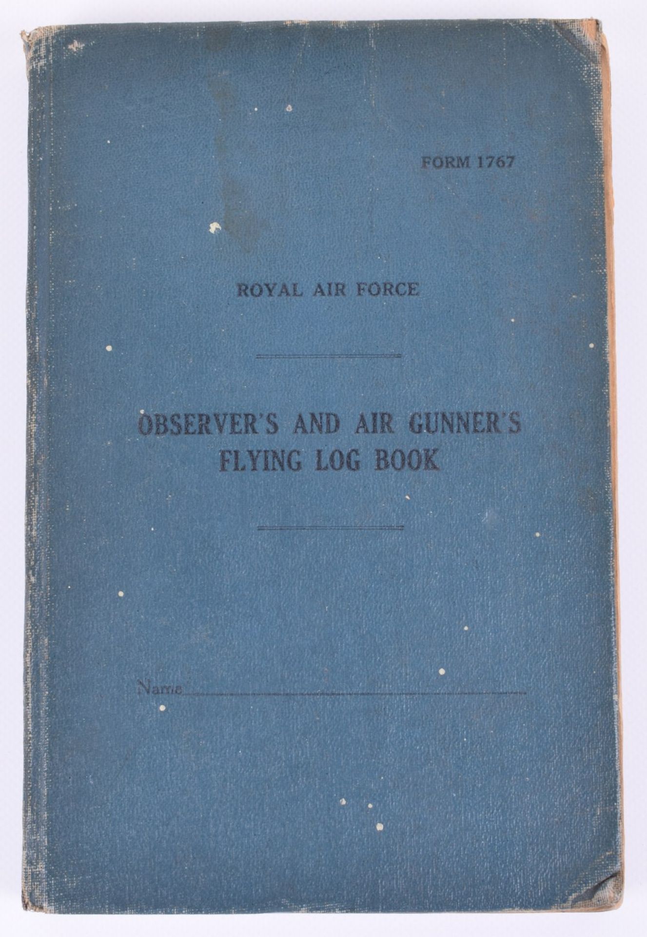 Royal Air Force Observer's and Air Gunner's Flying Log Book of A/G Michael A Parkin