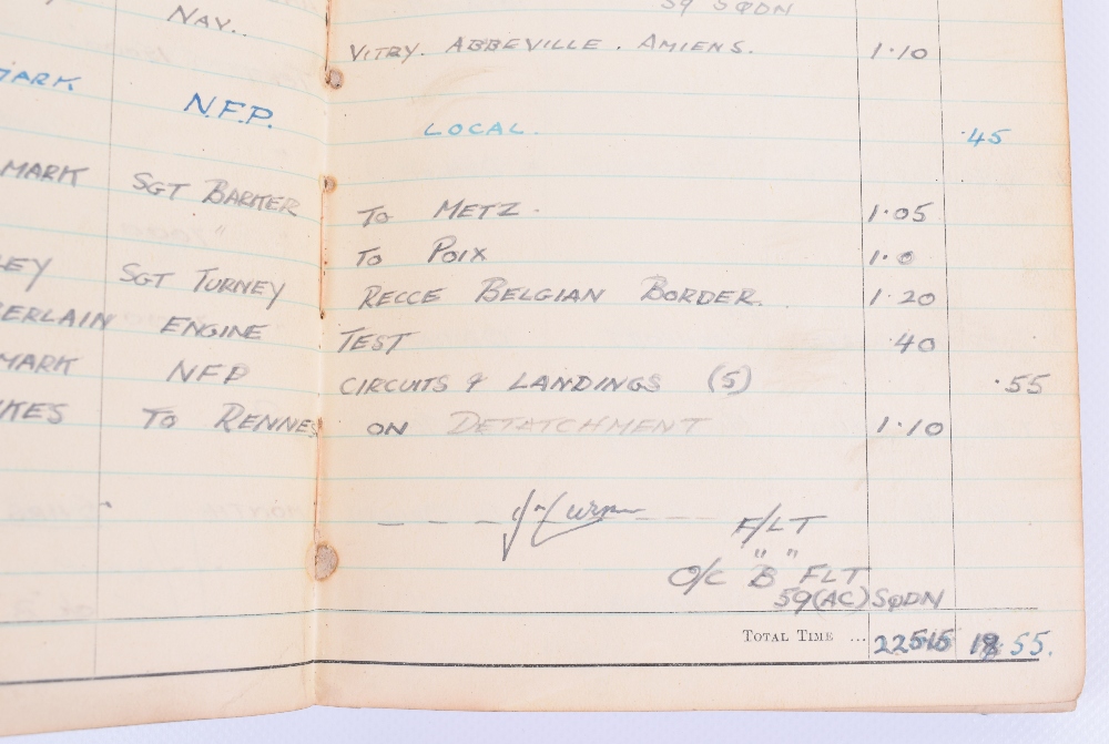 Royal Air Force Observer's and Air Gunner's Flying Log Book of 517775 F/Sgt P H Plater - Image 8 of 9