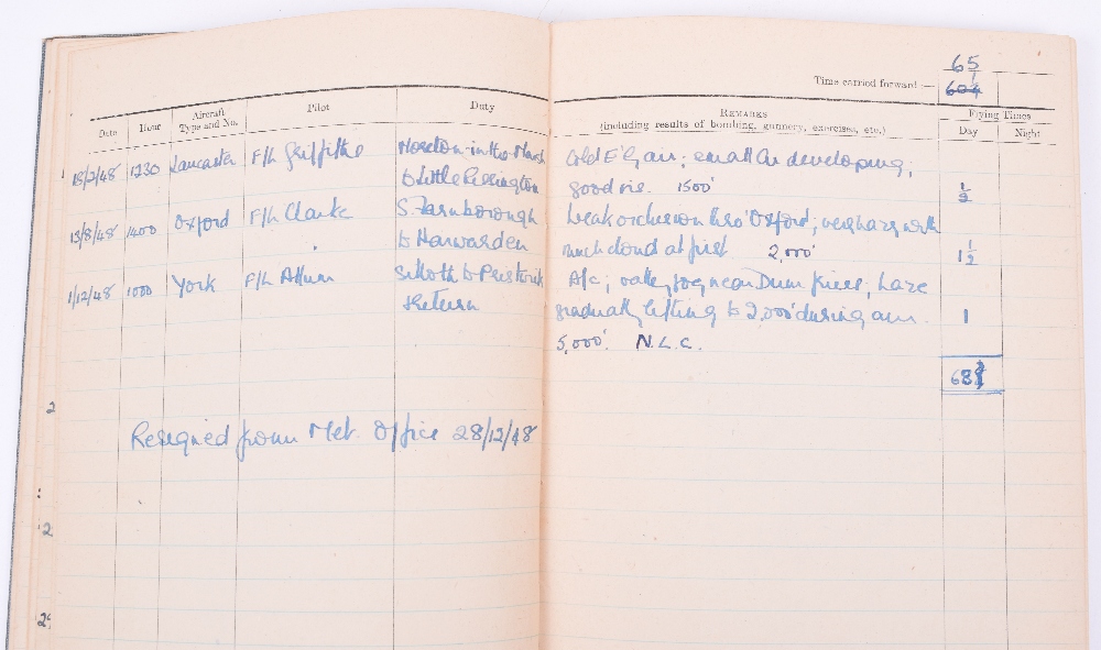 Rare Royal Air Force Navigators, Air Bombers and Air Gunners Log Book to WAAF in the Meteorological - Image 4 of 4