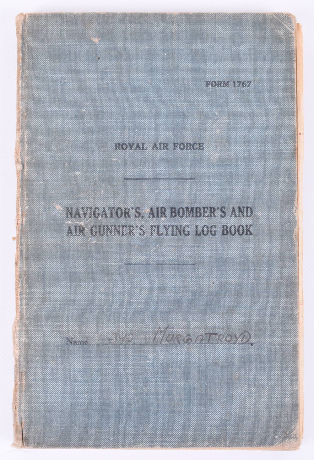 Royal Air Force Navigator’s, Air Bomber's and Air Gunner's Flying Log Book of 1623392 Sgt R Murgatro