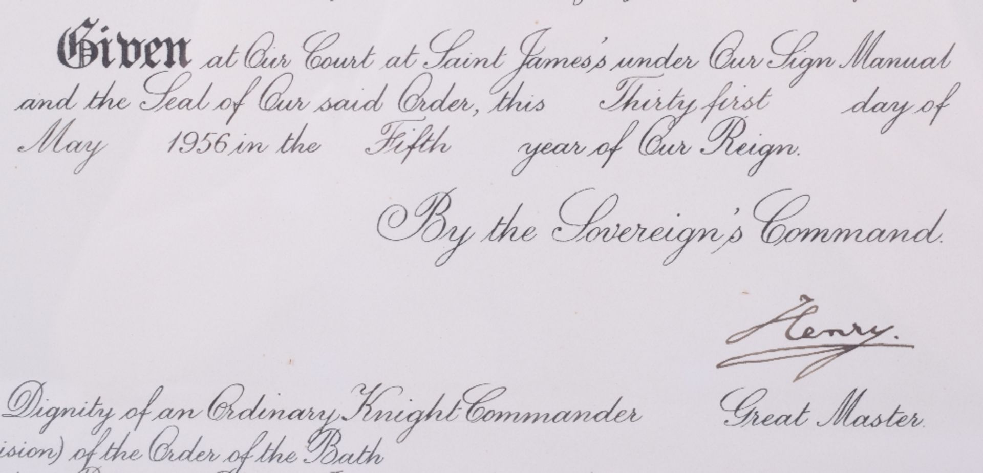 Grant Document of Knight Commander of the Order of Bath to Air Marshall Richard Bowen Jordan DFC, w - Image 3 of 4