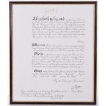 Grant Document of Knight Commander of the Order of Bath to Air Marshall Richard Bowen Jordan DFC, w
