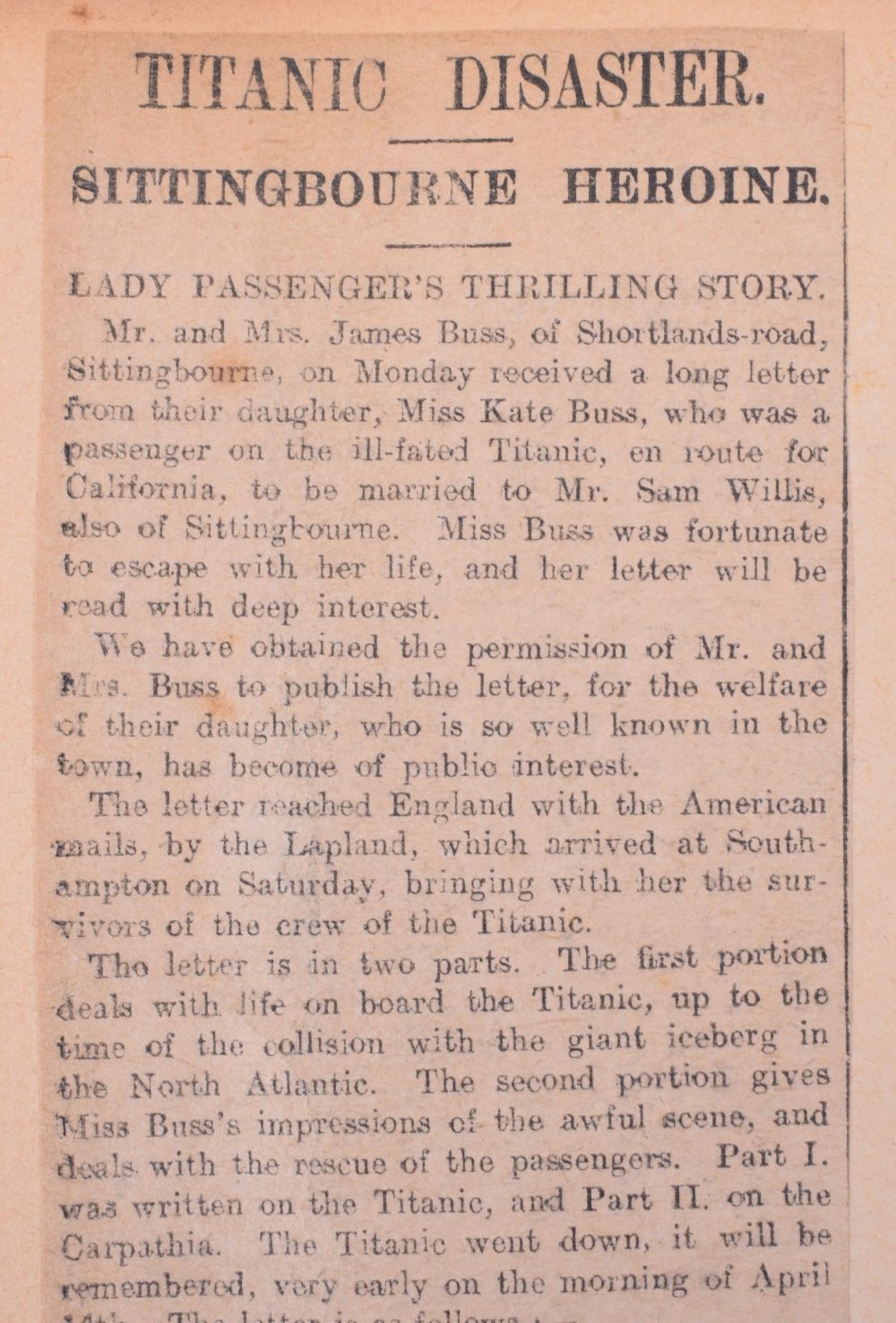 Newspaper Scrap Album of Titanic, Suffragette and National Interest,