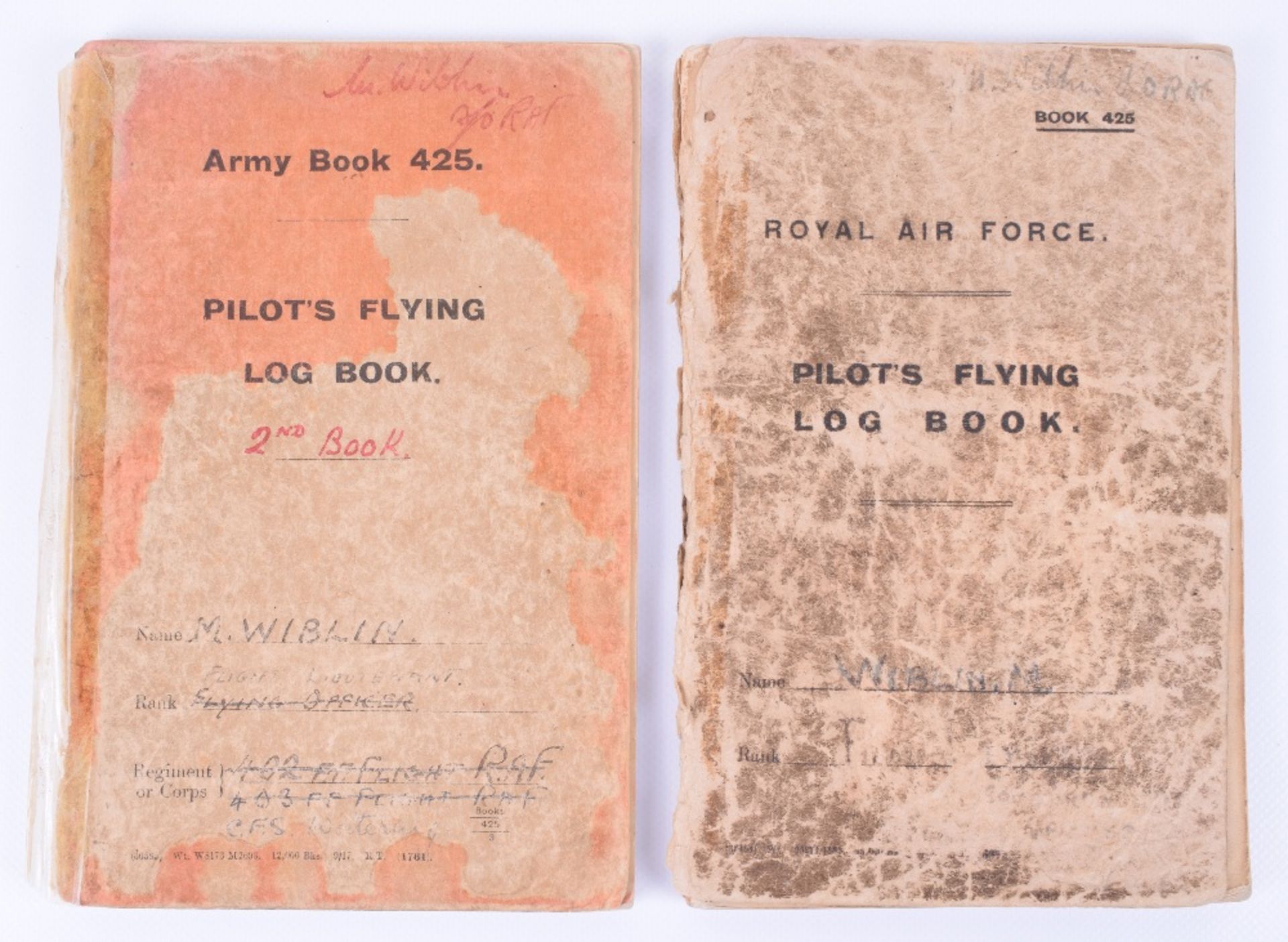 Two Royal Air Force Pilot’s Flying Log Books of F/Lt M Wiblin (Later W/Cmdr)