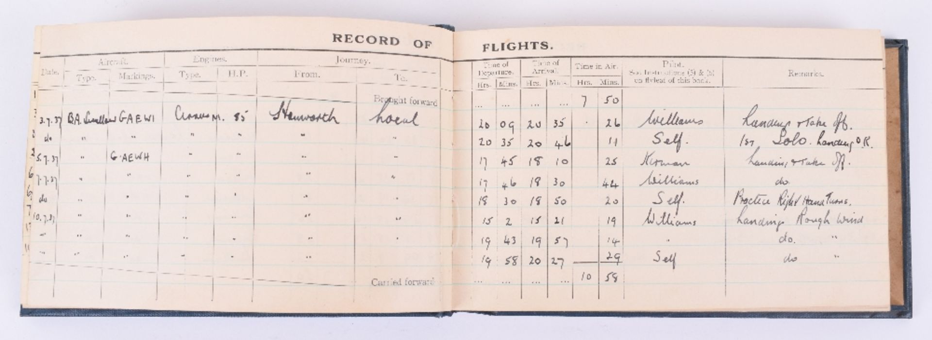 Small Group of Royal Air Force Ephemera Belonging to A L Allen including Pilot’s Log Book - Image 6 of 7